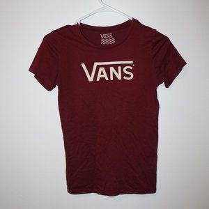 Vans Red And White Womens Small Short sleeve tee